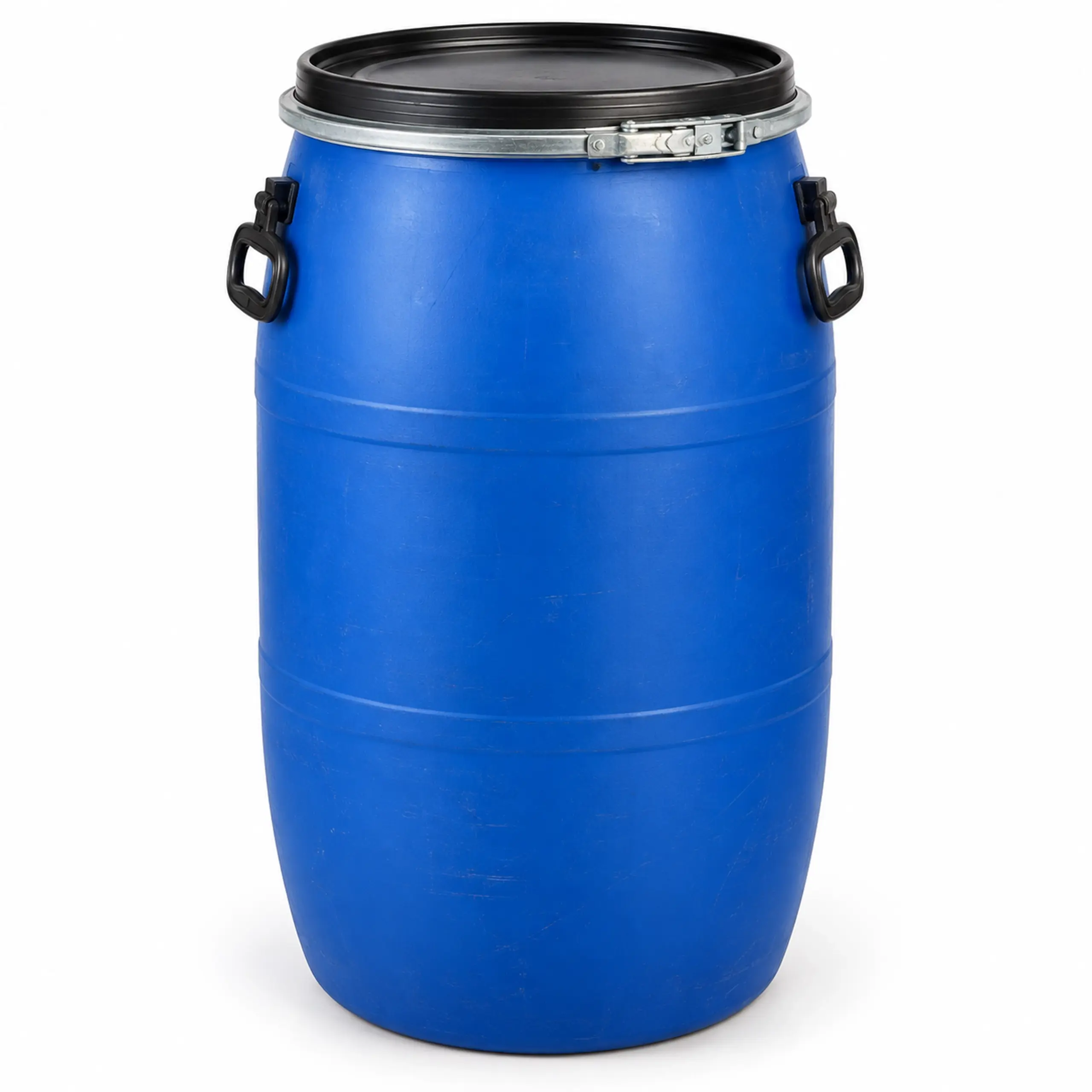 Refurbished 200 litre open top blue HDPE drum by Gajera Enterprise