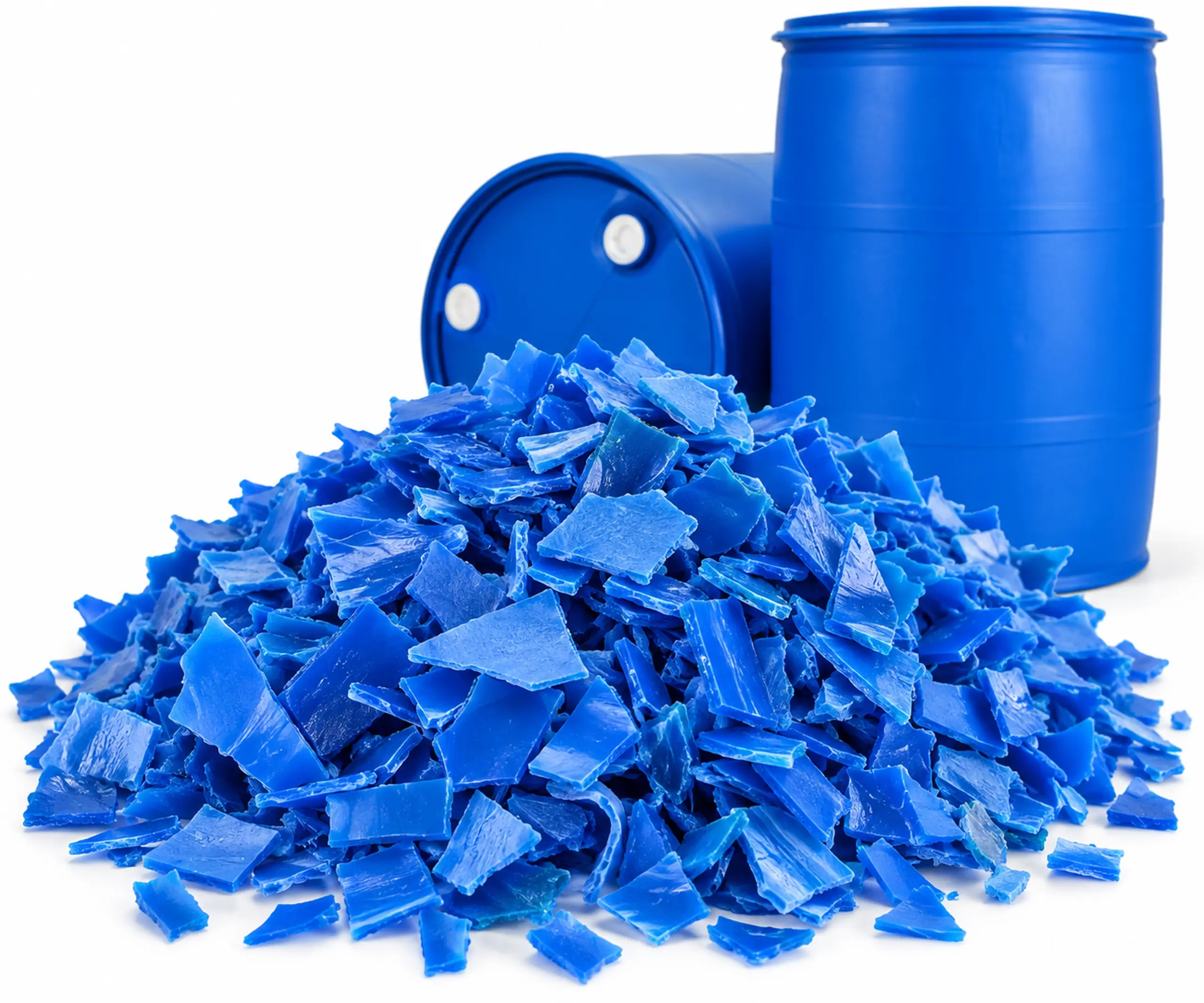HDPE blue drum cutting chips recycled regrind by Gajera Enterprise